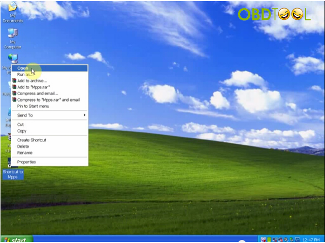 Open MPPS driver shortcut on the desktop