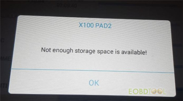 Not enough storage space is available