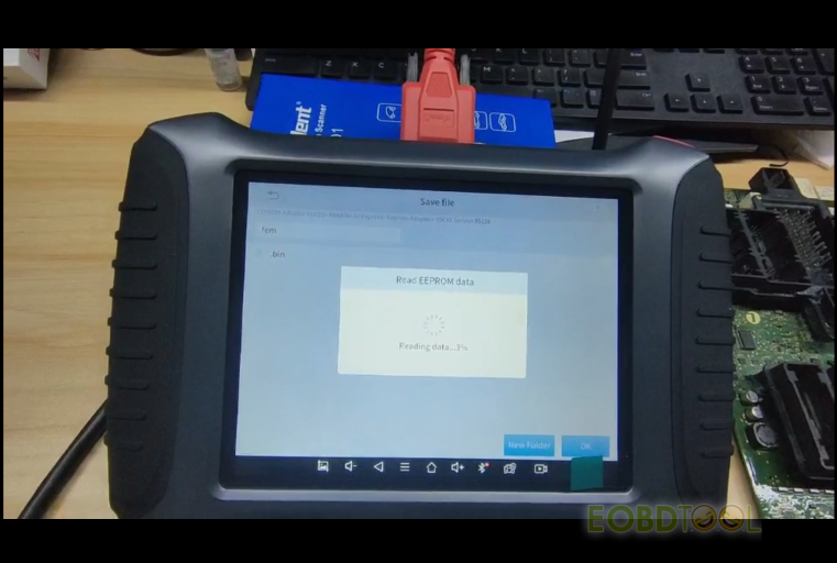 how to use xtool x100 pad3 device to read BMW FEM 95128 data 10