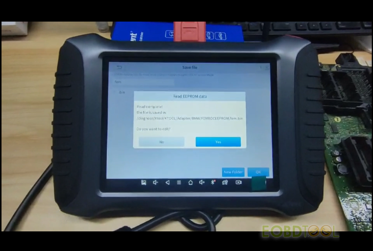 how to use xtool x100 pad3 device to read BMW FEM 95128 data 11