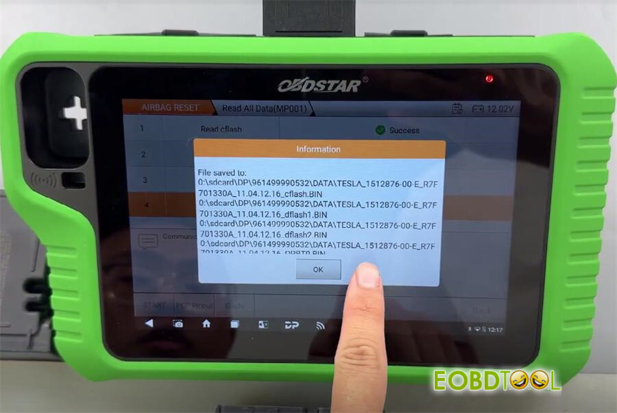 obdstar g3 reset tesla airbag by boot 14