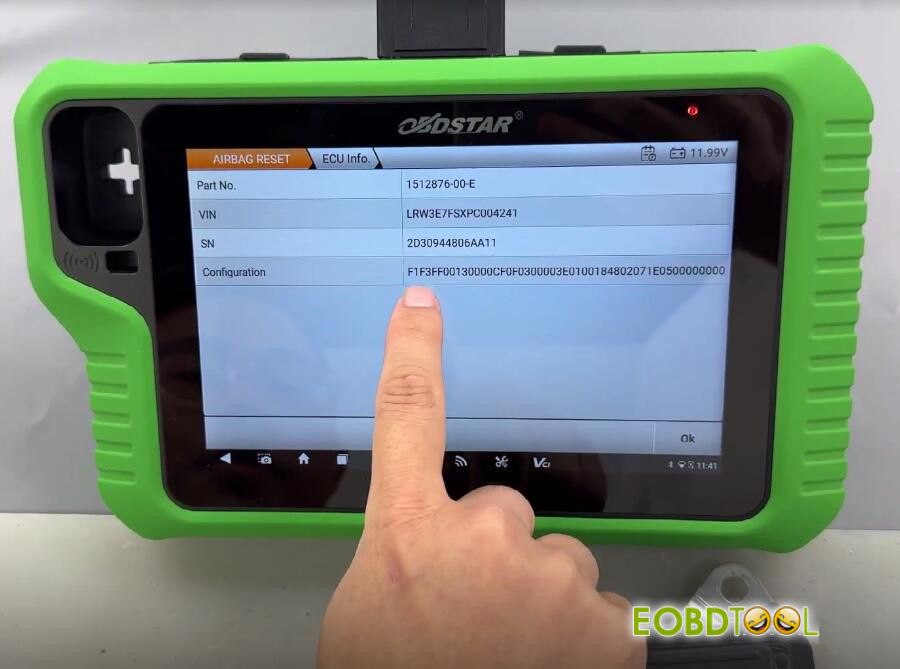 obdstar g3 reset tesla airbag by boot 6