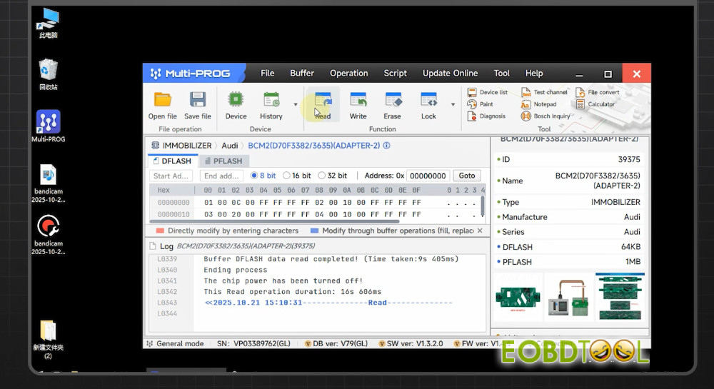xhorse bcm2 solder free adapter read immo data 17