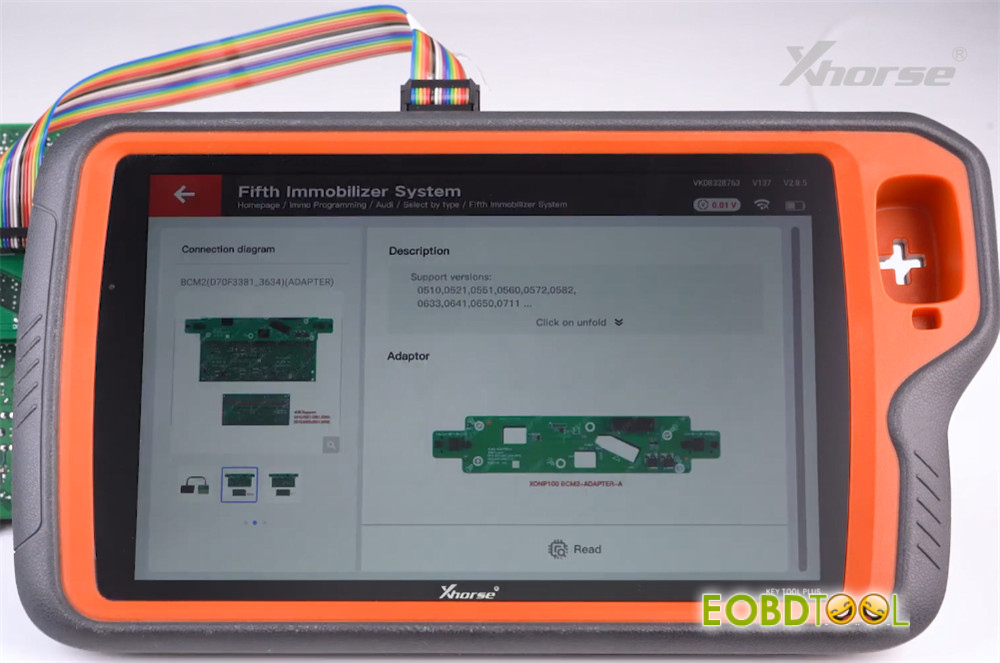 xhorse bcm2 solder free adapter read immo data 8