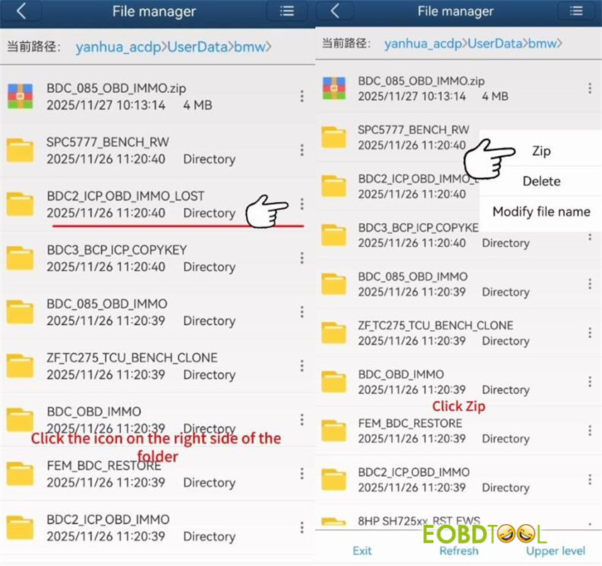 export yanhua acdp2 folder on android and ios 4