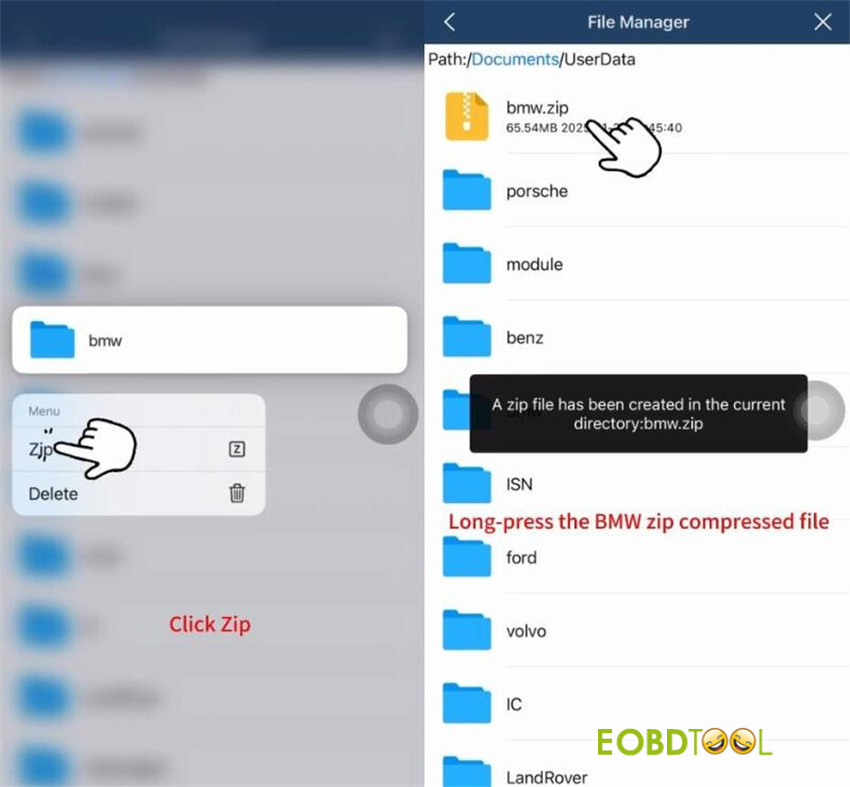 export yanhua acdp2 folder on android and ios 9