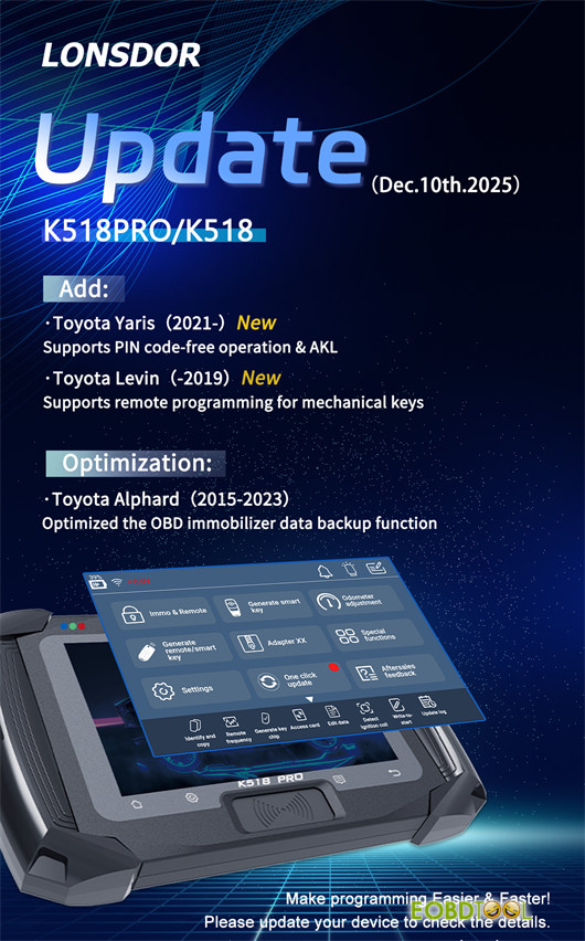 lonsdor k518 pro program 2023 toyota yaris akl 1