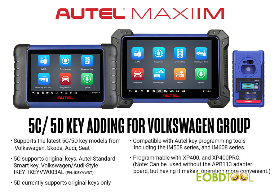 autel im508 im608 add vag mqb49 5c 5d key 1