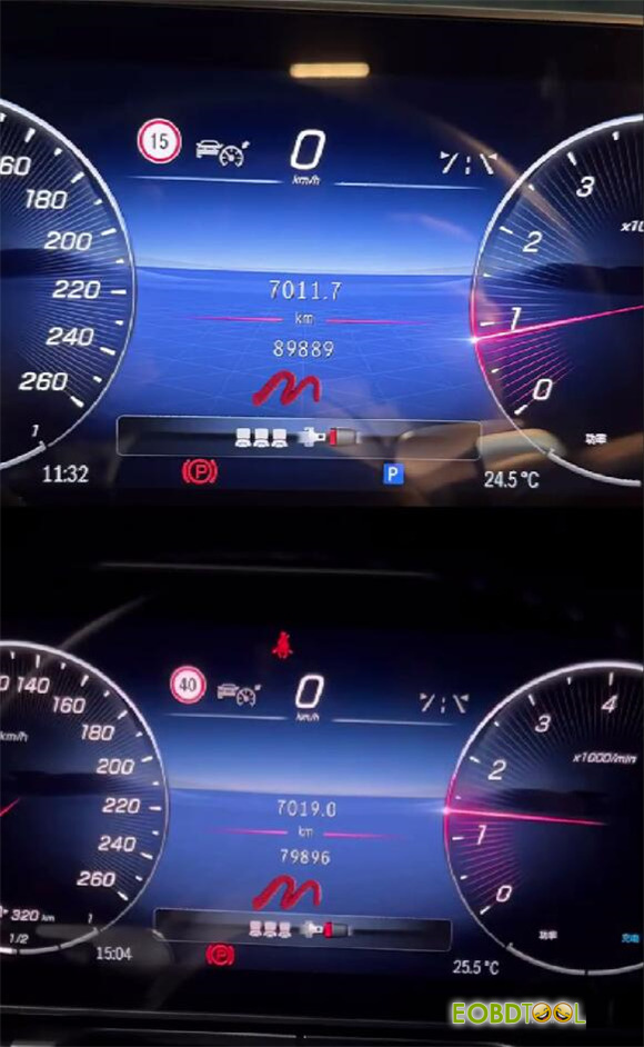 cg100x benz s450l mileage calibration 2