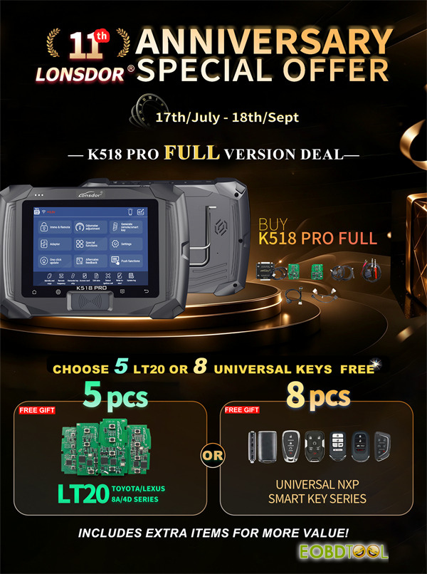 buy lonsdor k518 pro get free nxp lt20 smart keys 1