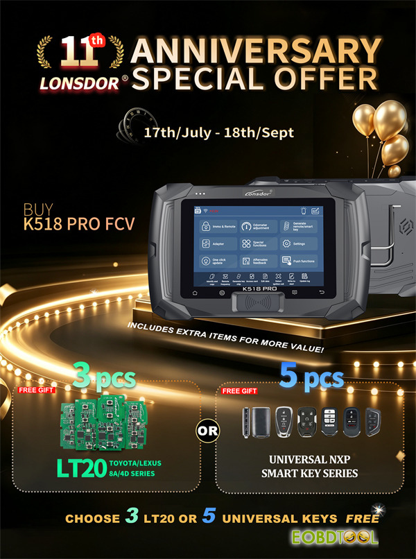 buy lonsdor k518 pro get free nxp lt20 smart keys 2