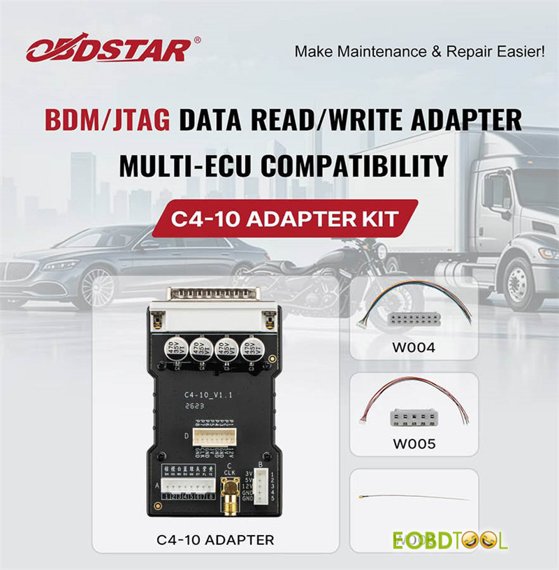 OBDSTAR C4 10 Adapter Kit Support List